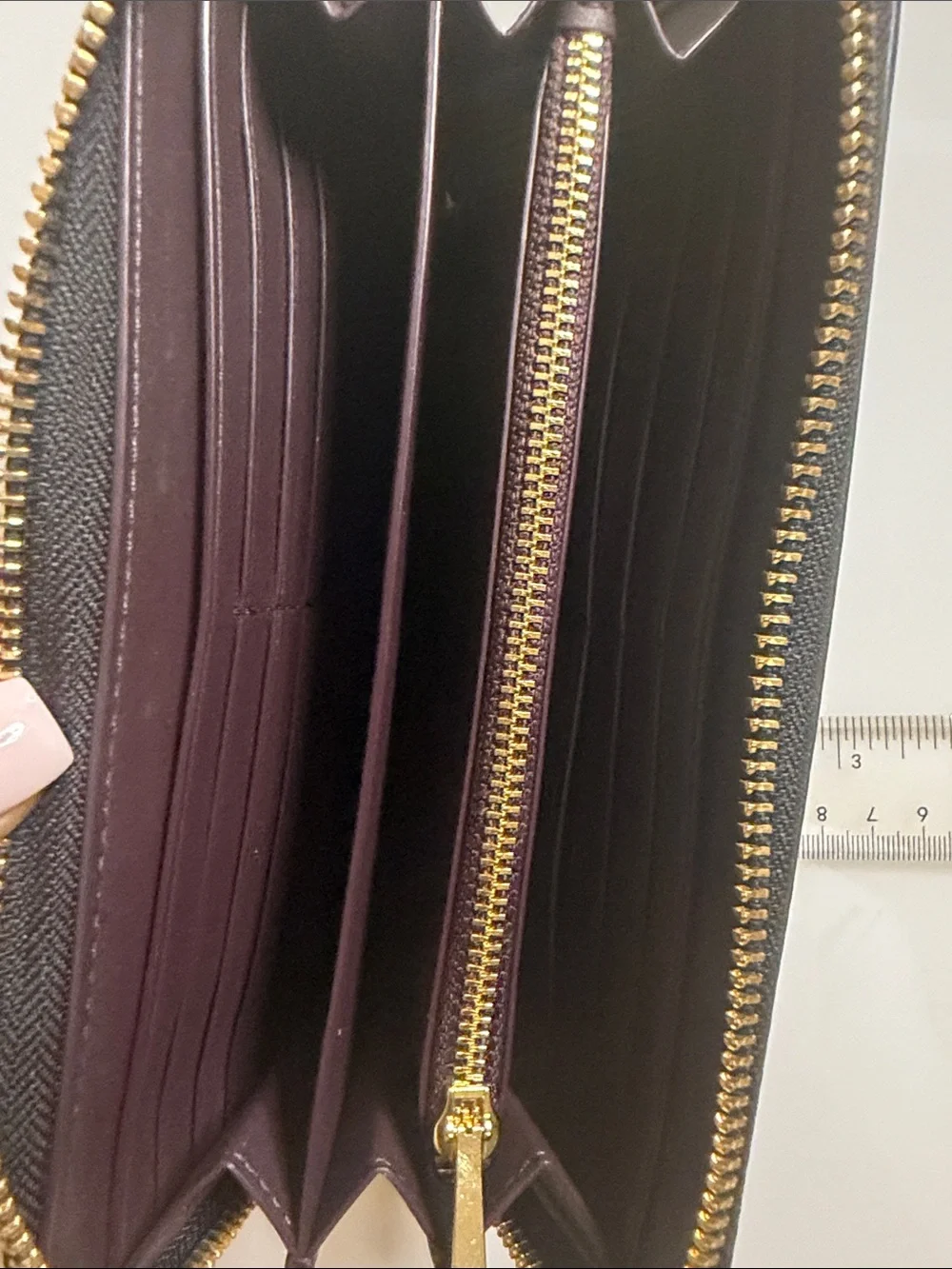 Coach Black Leather Zip Wallet with Gold Logo
